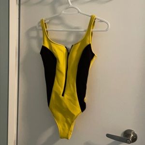 Body glove yellow one piece with front zipper